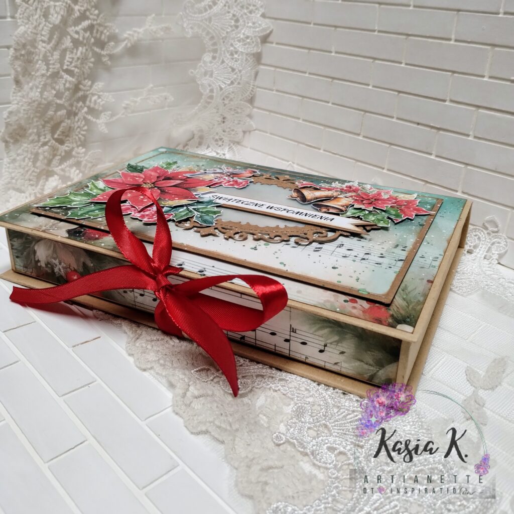 Pudełko na zdjęcia, kolekcja Christmas Carol, digi do wycinania, scrapbooking, inspiracja DT Artianette Katarzyna Klakla