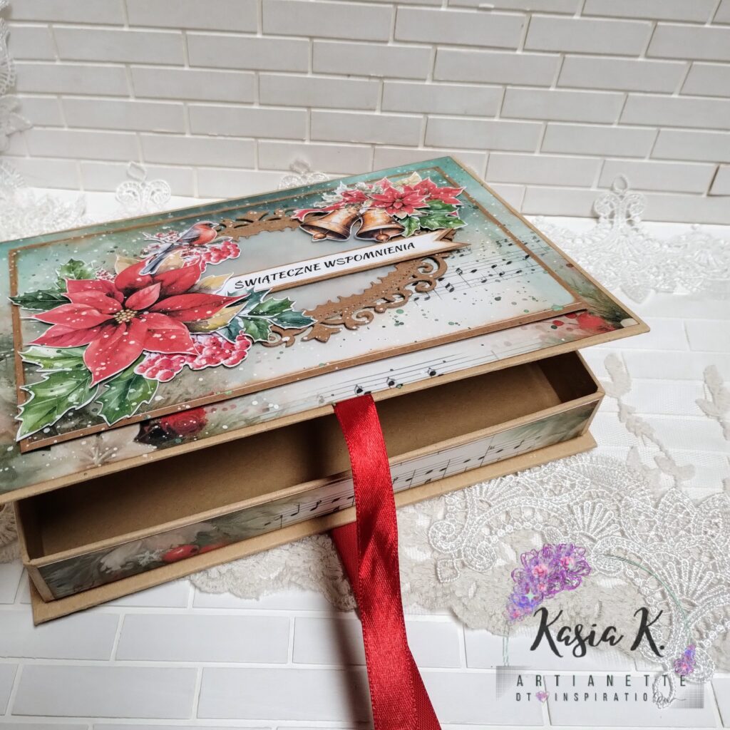 Pudełko na zdjęcia, kolekcja Christmas Carol, digi do wycinania, scrapbooking, inspiracja DT Artianette Katarzyna Klakla