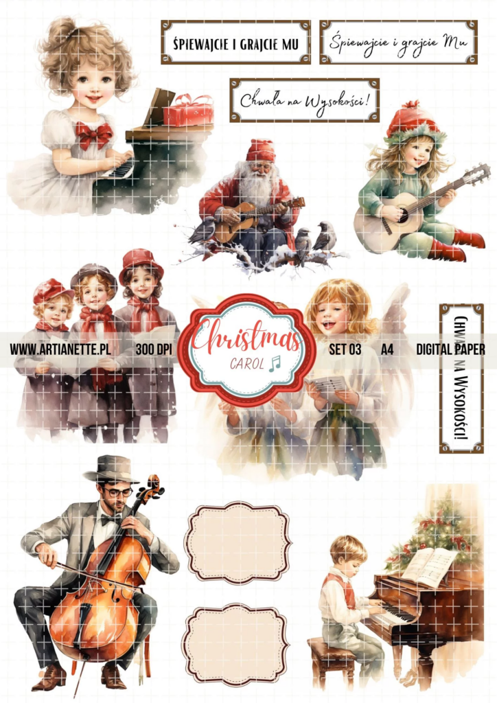 Christmas Carol digi do wycinania SET 03, Scrapbooking
