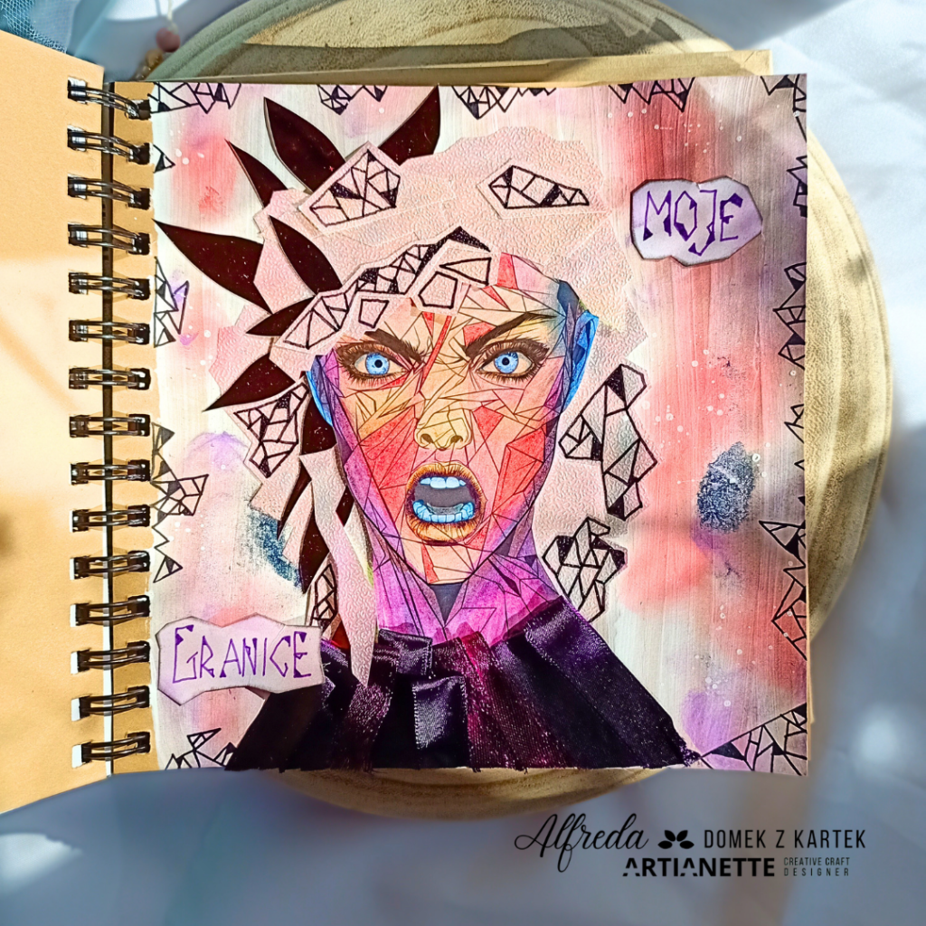 kolorowanka Artianette, twarz uwolnij swoje emocje do kolorowania scrapbooking inspiracja Artianette digi do druku