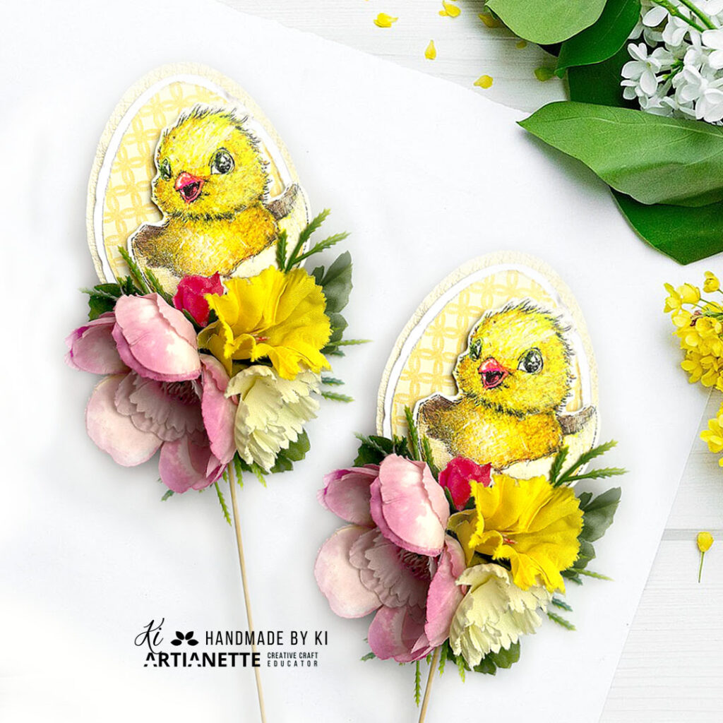 kolorowanka Artianette, kurczątko do kolorowania foto tutorial krok po kroku, scrapbooking