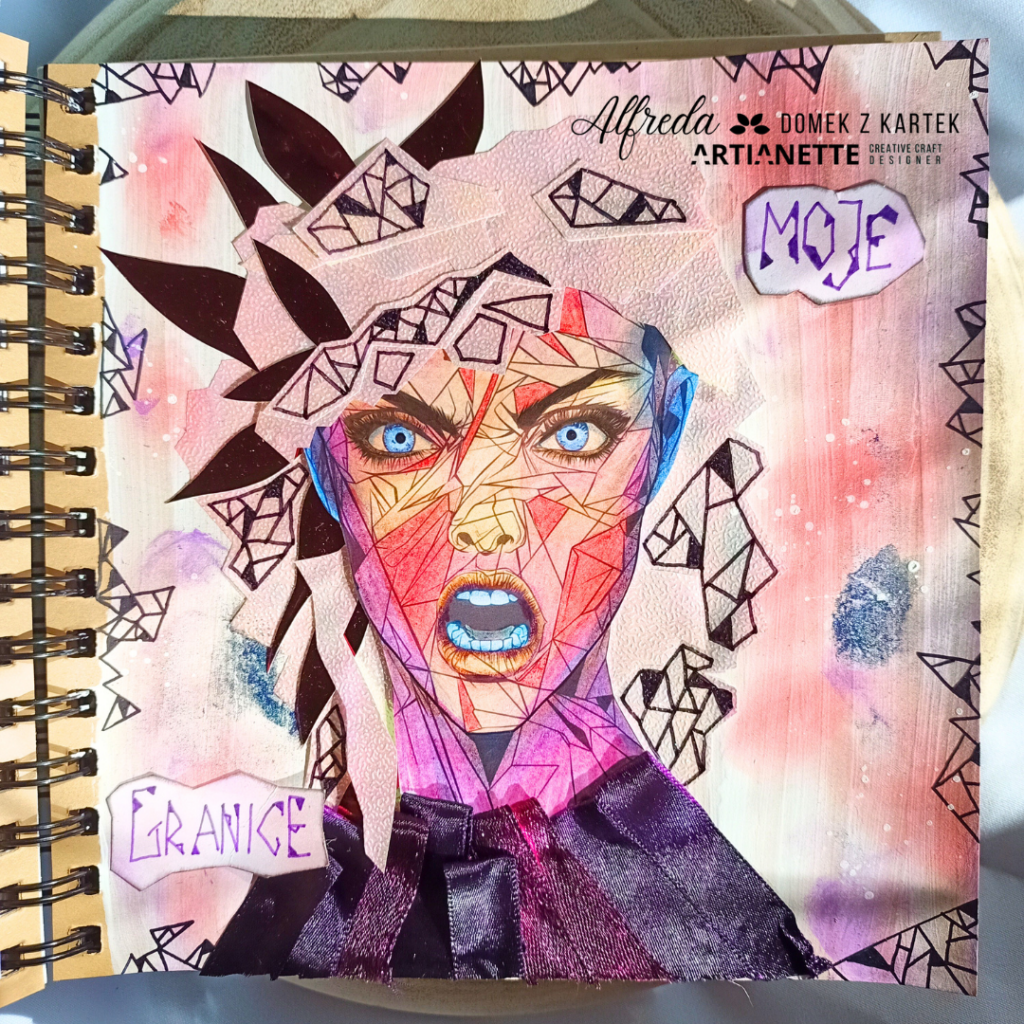 kolorowanka Artianette, twarz uwolnij swoje emocje do kolorowania scrapbooking inspiracja Artianette digi do druku
