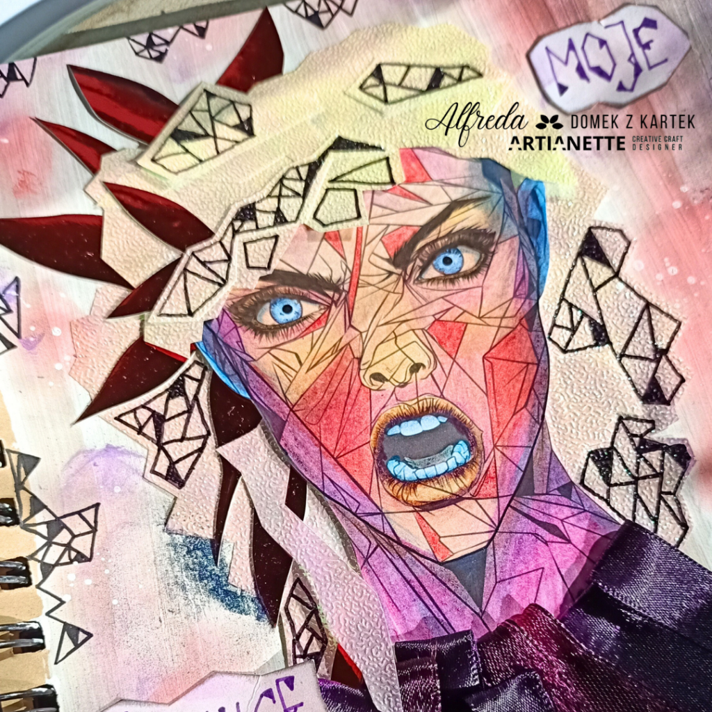 kolorowanka Artianette, twarz uwolnij swoje emocje do kolorowania scrapbooking inspiracja Artianette digi do druku