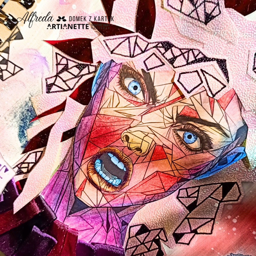 kolorowanka Artianette, twarz uwolnij swoje emocje do kolorowania scrapbooking inspiracja Artianette digi do druku