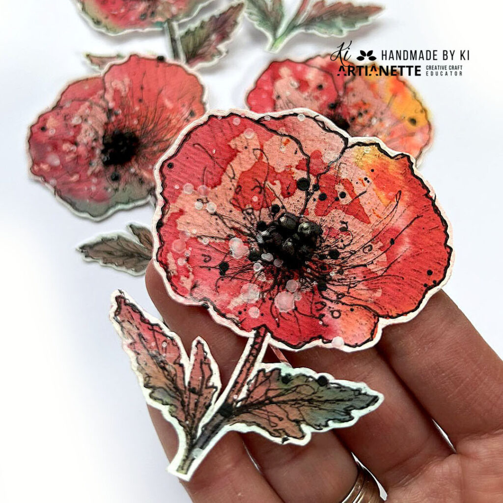 kolorowanka Artianette, maki do kolorowania foto tutorial krok po kroku, scrapbooking inspiracja Artianette digi do druku, Handmade by Ki