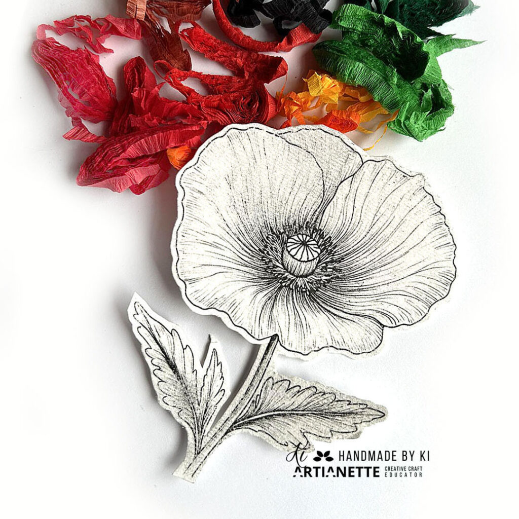 kolorowanka Artianette, maki do kolorowania foto tutorial krok po kroku, scrapbooking inspiracja Artianette digi do druku, Handmade by Ki