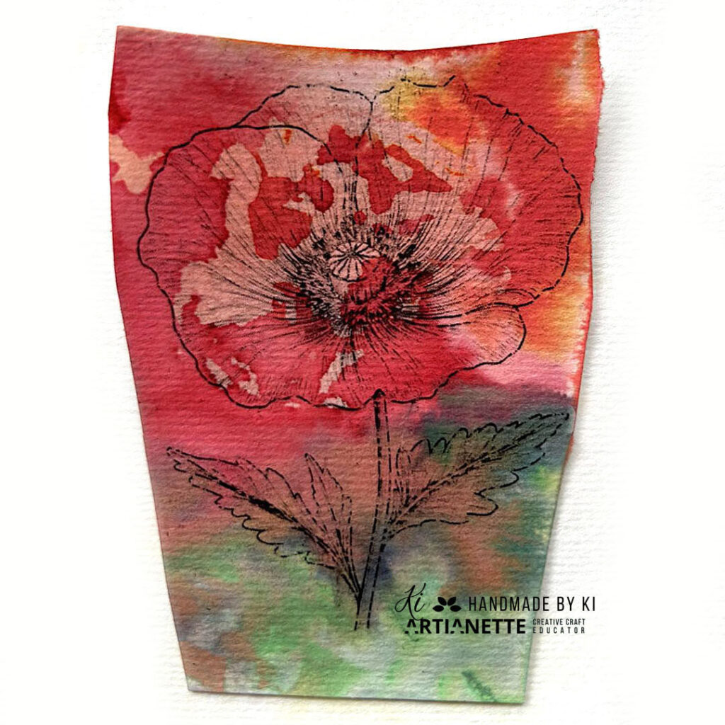 kolorowanka Artianette, maki do kolorowania foto tutorial krok po kroku, scrapbooking inspiracja Artianette digi do druku, Handmade by Ki