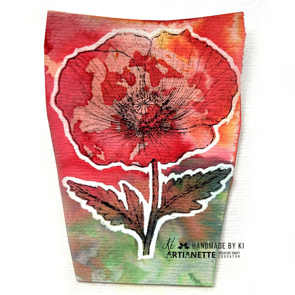 kolorowanka Artianette, maki do kolorowania foto tutorial krok po kroku, scrapbooking inspiracja Artianette digi do druku, Handmade by Ki