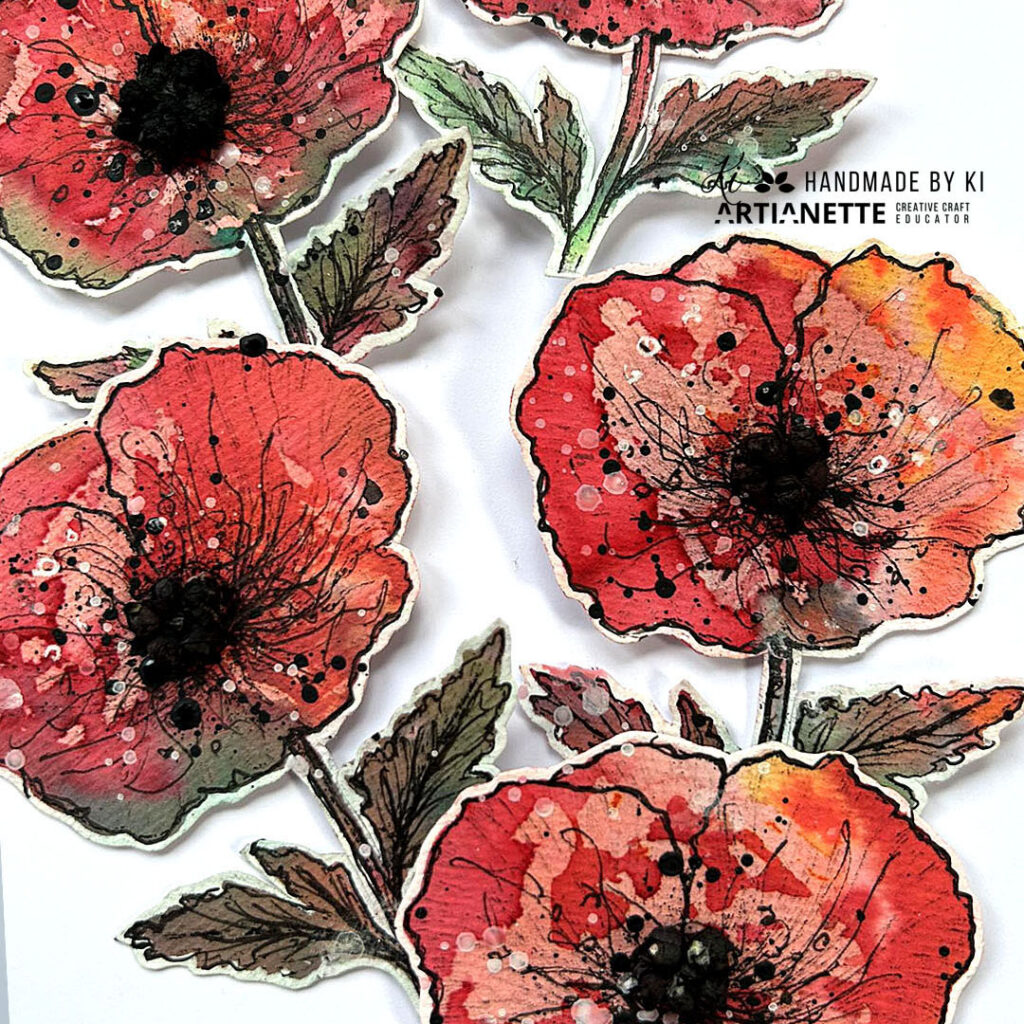 kolorowanka Artianette, maki do kolorowania foto tutorial krok po kroku, scrapbooking inspiracja Artianette digi do druku, Handmade by Ki