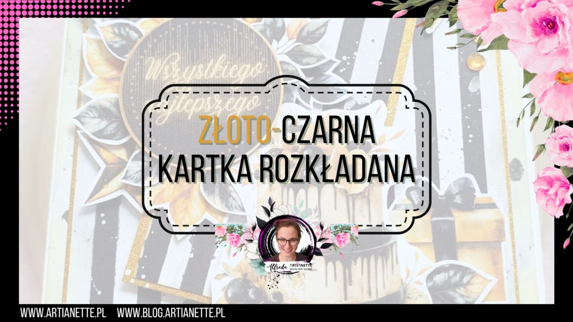 Złoto-czarna kartka rozkładana